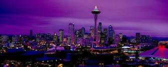 Wallpaper Seattle By Night Washington Usa X Dual Monitor