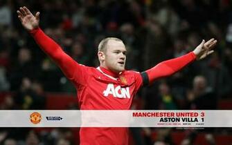 Man Utd V Aston Villa Official Wallpaper Rooney