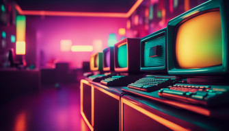 Dual Monitor Retro Wallpaper