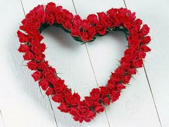 Red Roses Heart Shape Computer Wallpaper Beautiful