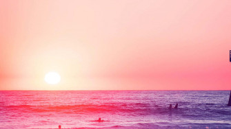 Pink Beach Aesthetic Wallpaper