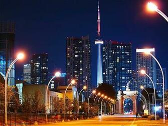 Wallpaper Toronto City Night Lights Desktop