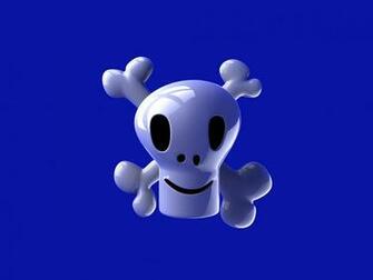 Full HD Wallpaper Abstract Bones Skulls Blue