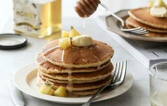 Wallpaper Kiwi Honey Banana Pancakes Pancake Image For