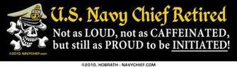 Navychief X Navy Chief Retired Bumper Sticker