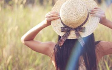Mood Girl Hat Bow Ribbon Nature Photo