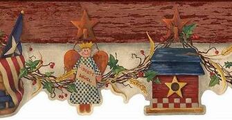 Peg Board Liberty Angel Wall Paper Border Aai08123b Wallpaper
