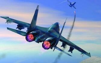 Sukhoi Su Shooting Down Mcdonnell Douglas Fa Hornet Wallpaper