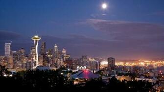Space Needle Panorama Seattle Full HD Desktop Wallpaper