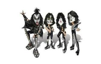 Wallpaper Kiss Band Rock Cartoon Background