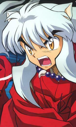 Wallpaper Inuyasha Girl Ears Scream Kick Sword