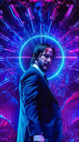 Keanu Reeves Neon John Wick Chapter Parabellum 4k Ultra HD
