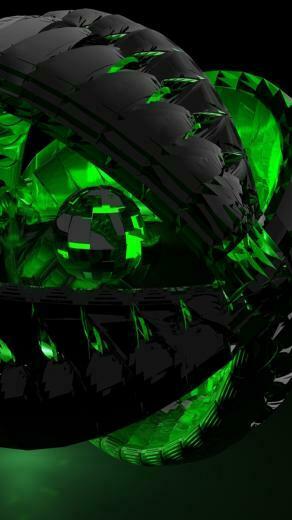 3d Black And Green iPhone Wallpaper HD