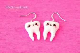 Kawaii Tooth Earrings By Virahandmade