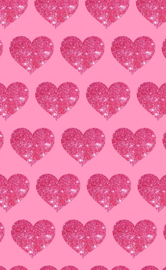 Glitter Pink Hearts Wallpaper