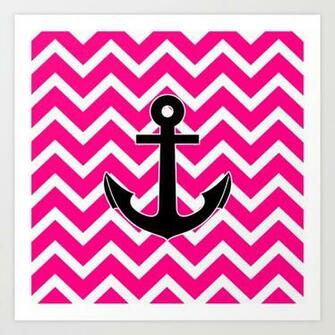 Magenta Zigzag Pattern Chevron Anchor Art Print By Rexlambo Society6