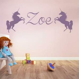 Unicorn Girl Room Custom Name Decal Nursery Home