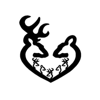 Browning Buck And Doe Heart Decal
