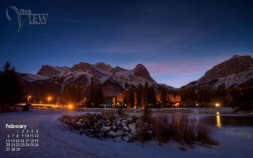 Wallpaper Winter HDr Of Alberta Rocky Mountains At Night
