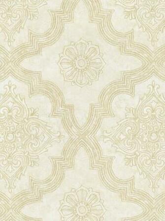 Interior Place Beige Classical Large Medallion Wallpaper