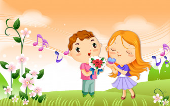 Love Cartoon Background Wallpaper
