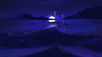 Dark Moon Night Minimal Art 1440p Resolution HD 4k Wallpaper Image