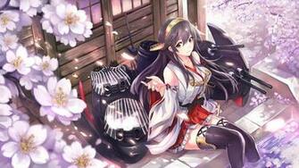 Anime Girls Haruna Kancolle Kantai Collection Cherry