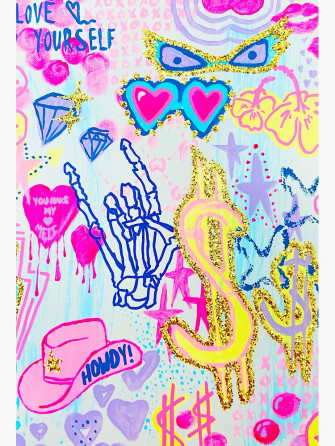 Preppy Collage Art Phone Wallpaper