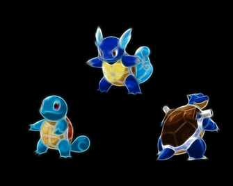 Pokemon Wartortle Squirtle Blastoise Black Background 9ksr