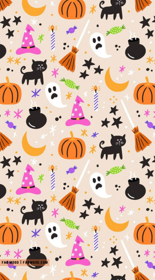 Cute Halloween Background For iPhone Wallpaper