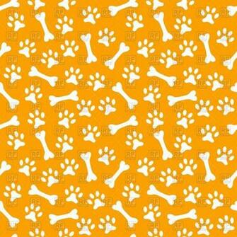 Seamless Pattern With Dog S Paw Print And Bone Background