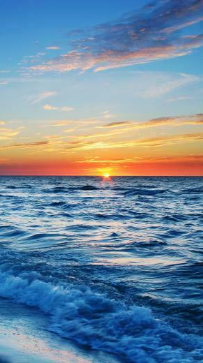 Wallpaper Sea Beach Evening Sun Sunset