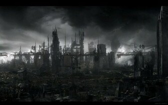 Destroyed City Background