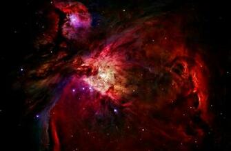 Outer Space Red Stars Nebulae Wallpaper