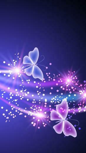 Neon Butterfly Light Abstract Shine iPhone Wallpaper