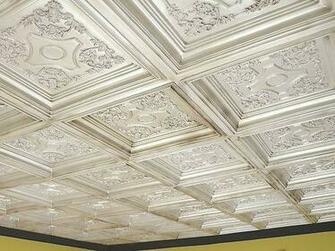 Coffered Look Faux Tin Ceiling Tile Td03 Antique White Tiles Lot