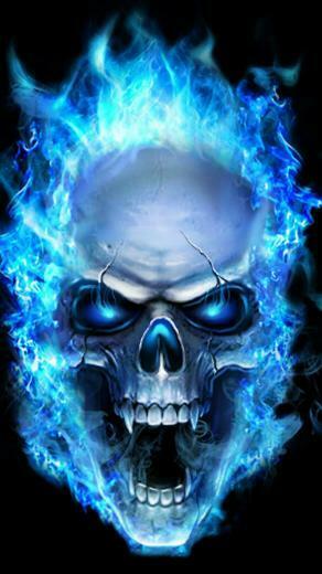 Blue Flame Skull Sugar Wallpaper iPhone
