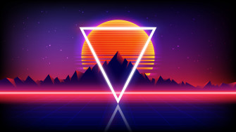 Retrowave Synthwave Abstract Sunset 4k Wallpaper iPhone HD Phone