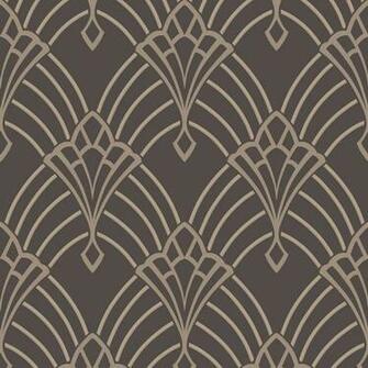 Astoria Art Deco Wallpaper Charcoal Grey Silver Rasch