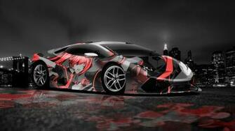 Lamborghini Huracan Anime Aerography City Car Orange Colors HD