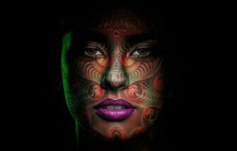 Wallpaper Girl Portrait Makeup Art Painting Mom Kiel
