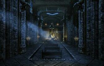 Wallpaper Candles Temple Statue Benches Skyrim Of