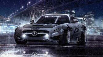 Mercedes Sls Speedhunters Car During Rain Wallpaper