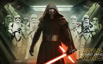 Kylo Ren With Stormtroopers Star Wars The Force Awakens Wallpaper
