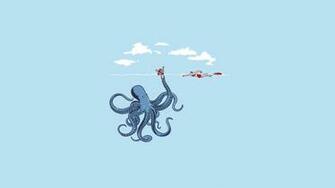 Minimalistic Squid Wallpaper
