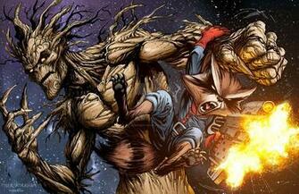 Rocket Raccoon And Groot By Tylerkirkham