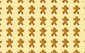 Gingerbread Man Pattern Wallpaper Digital Art