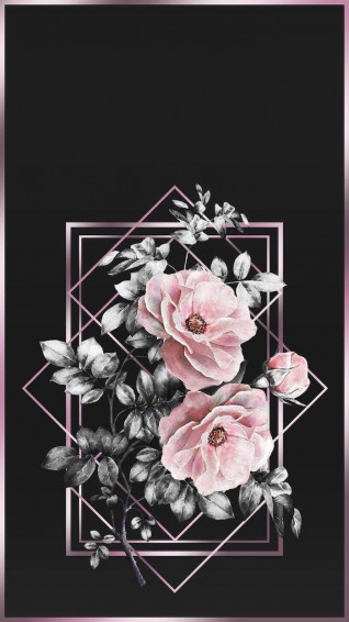 Geometrical Drawing Of Pink Peonies Happy Spring Image Black