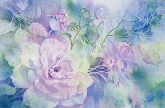Butterflies And Roses Print By Nancy Newman