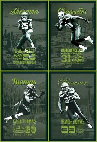 Legion Of Boom Set Seattle Seahawks By Bourbonandbandaids